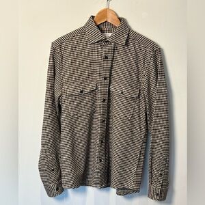 REISS Brown and Black Checker Pattern Button Down - Men’s M
